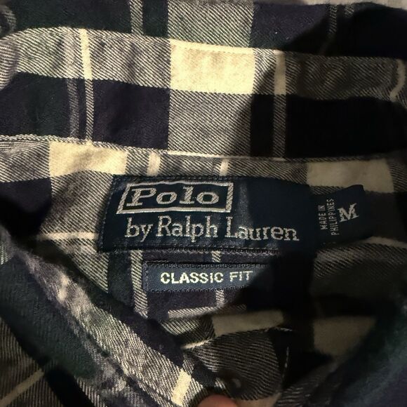 Vintage Polo Ralph Lauren Classic Fit Size Medium Flannel RN 41381 - Picture 3 of 10